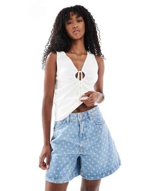 ASOS Denim A Line Longer Short - Blue