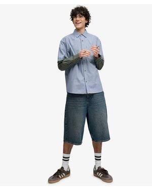 Bench x Superdry & Co Skater Check Short Sleeves Shirt - Blue