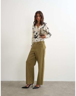 TOPSHOP Vaquero Baggy De Talle Bajo En Verde - Neutro