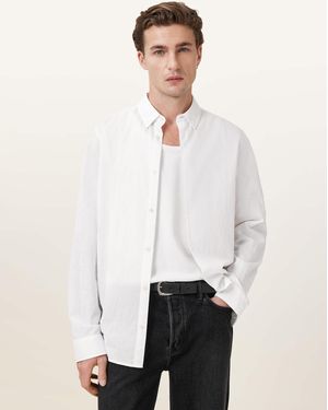 AllSaints – cassis – langärmliges hemd - Weiß