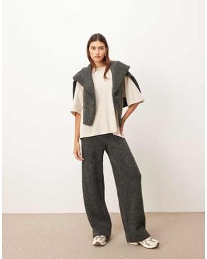 ARRANGE Boucle Knit Straight Leg Trouser Co-ord - Natural
