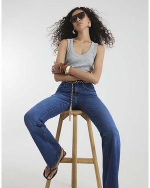 River Island Mid Rise Flared Jeans - Blue