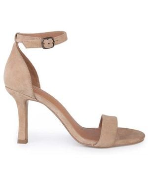 OFF THE HOOK Ashleigh Suede Leather High-Heel Ankle-Strap Sandals - White