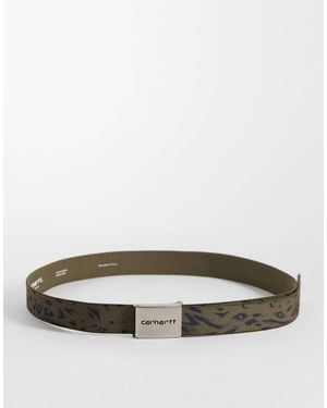 Carhartt – gürtel mit animal-print und verchromter schnalle - Grau