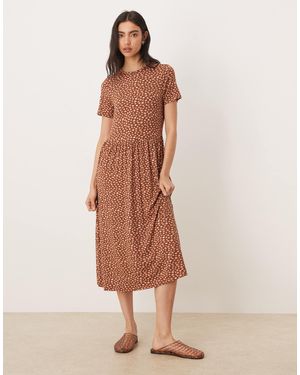 Wednesday's Girl – kurzärmliges midaxi-kleid - Natur