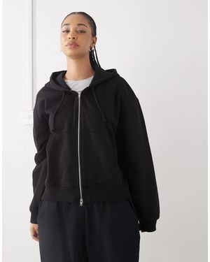 Weekday Essence Zip Hoodie - Blue