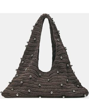 Pull&Bear – verzierte schultertasche - Schwarz