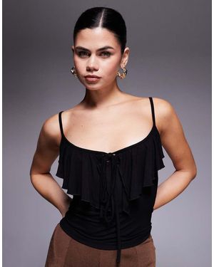 Edikted Ruffle Tank Top - Black