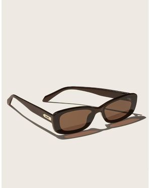 Quay Gafas De Sol Chocolate Rectangulares Estrechas Con Lentes Marrones Vibe Check De Quay - Neutro