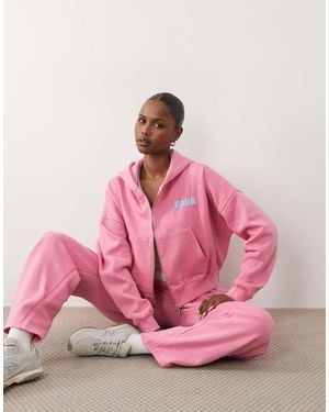 Kaiia Oversized Hoodie Met Hoog Katoenpercentage En Logoprint - Roze