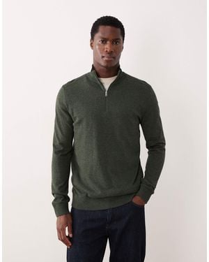 SELECTED Knitted Quarter Zip Sweater - Gray