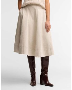 Barbour Harleigh Pleated Midi Skirt - Natural