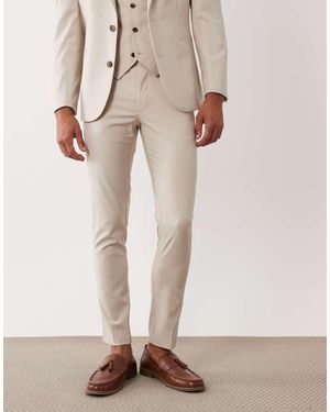 ASOS Skinny Suit Trousers - Natural