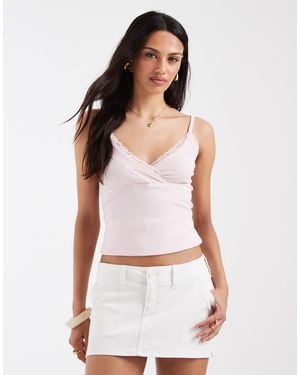 Hollister Low Rise Twill Mini Skirt - White