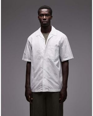 ARKET Textured Poplin Oversized Shirt - Grey