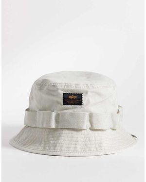 Alpha Industries Logo Bucket Hat - White