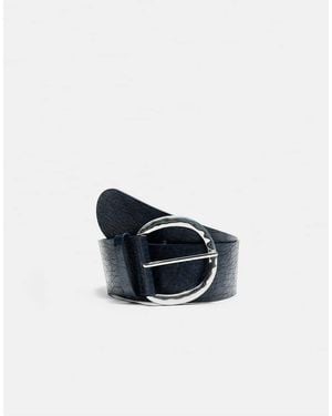 Stradivarius Cintura Larga Con Fibbia Rotonda Elettrico - Blu