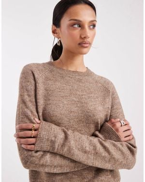 Pieces High Neck Sweater - Brown