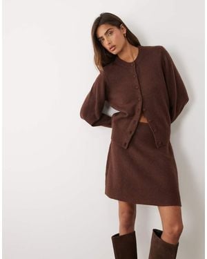ASOS Getailleerd Vest Van Wolmix Met Ronde Hals En Bedekte Knopen - Bruin