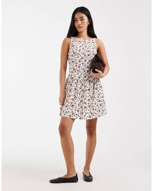 ONLY Floral Print Mini Dress - White