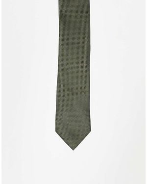 River Island Micro Dot Patterned Tie - Green