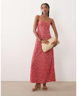 Mango Strappy Maxi Dress - Pink