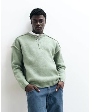 ASOS Oversized Henley Jumper - Green