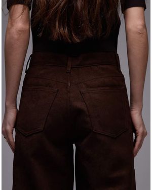 TOPSHOP Faux Suede Column Jean - Black