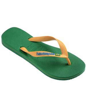 Havaianas Chanclas Con Logo Brazil En Verde Y Amarillo