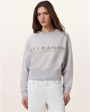 AllSaints Sudadera Con Perlas Separo De - Gris