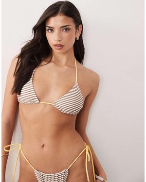 Candypants Gestreept Triangel Bikinitopje - Bruin
