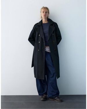 Pull&Bear Trench Con Cintura - Blu