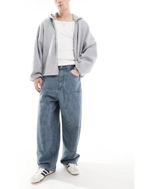 Pull&Bear Super baggy Double Knee Jeans - Blue