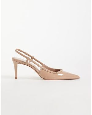 Mango Studded Slingback Heeled Pumps - White