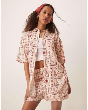 ASOS Linen Blend Shirt - Pink