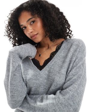 ONLY – wendbarer strickpullover - Grau