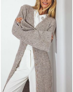 NA-KD Strick-maxikleid mit wollmix - Grau