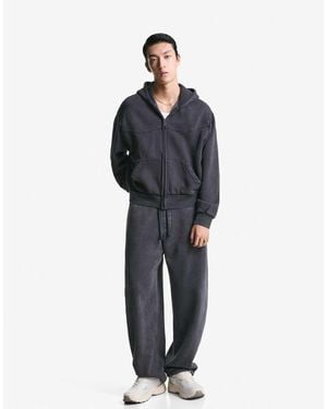 Bershka Balloon Fit Trousers - Blue