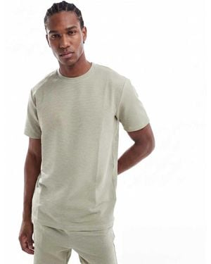 Only & Sons Short Sleeve Waffle T-shirt Co-ord - Green