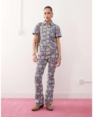 Wrangler Co-ord Bootcut 70s Print Jeans - Pink