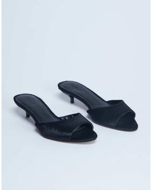 TOPSHOP Alba Peep Toe Kitten Heel Mule - Blue