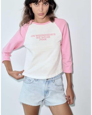 Pull&Bear Mean girls raglan-t-shirt - Weiß