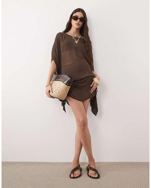 Mango Draped Kaftan - Natural
