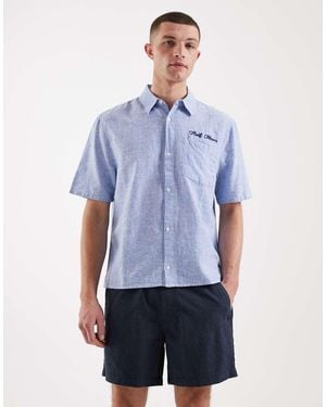 Hollister Cotton Linen Blend Pull On Shorts - Blue