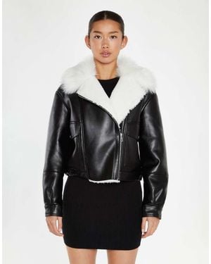 Glamorous Faux-Fur Pu Jacket - Black