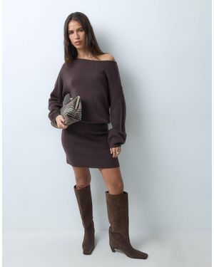 Abercrombie & Fitch Knitted Sweater Dress - Gray