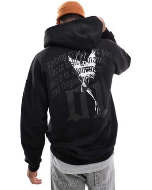 Liquor N Poker Motif Back Hoodie - Blue