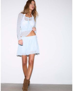 Stradivarius Lace Mini Skirt - White