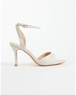 SEQWL Wide Fit Lolly Heeled Sandals - White