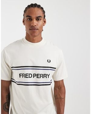 Fred Perry Text Logo Graphic T-Shirt - White